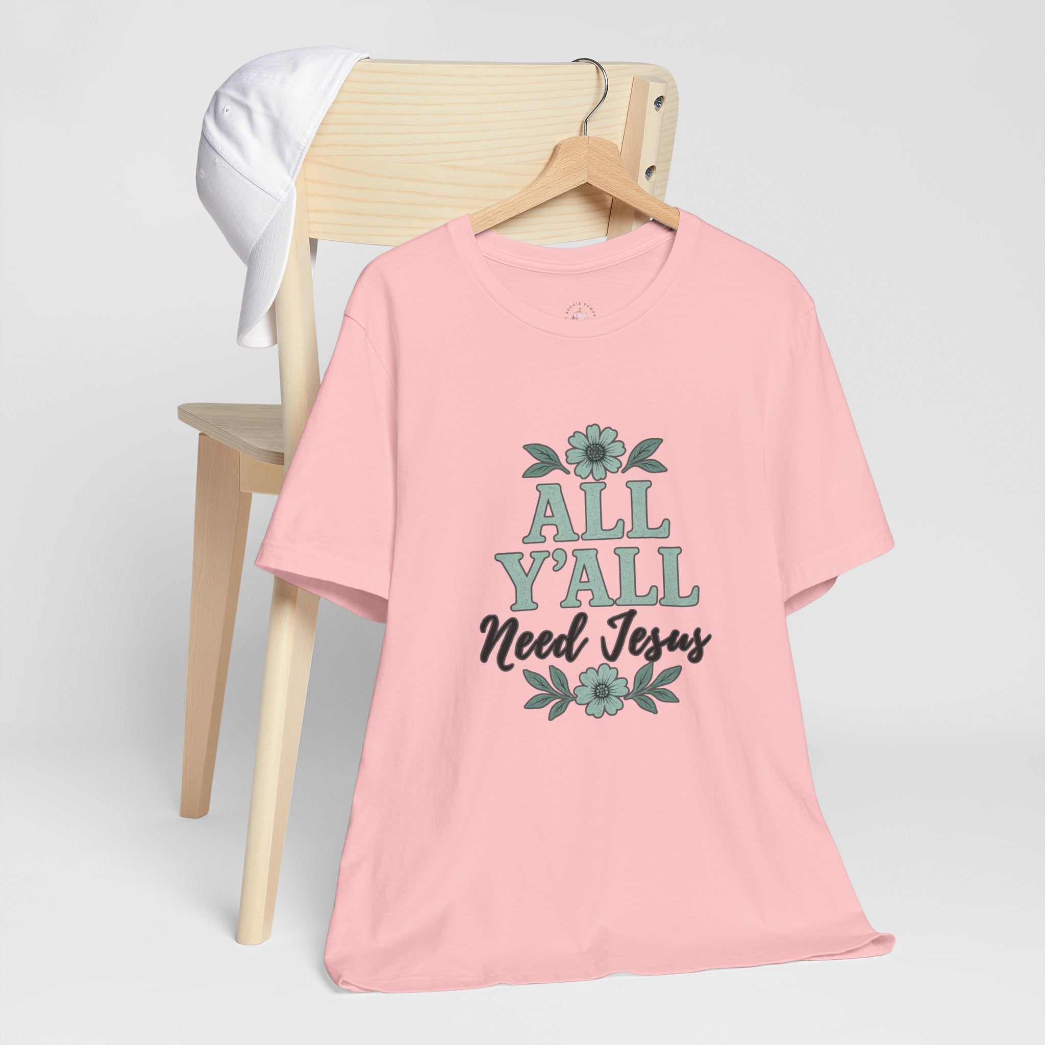 All Y’all Need Jesus Tee — Floral Christian Faith T‑Shirt