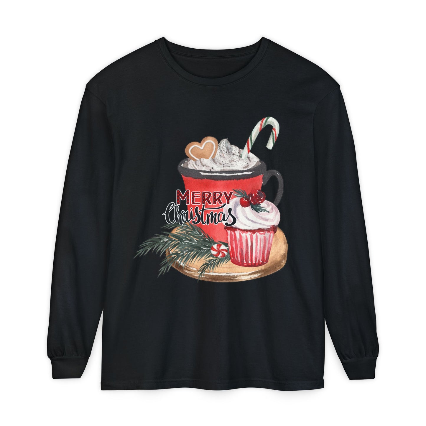 Merry Christmas Long Sleeve T-Shirt, Holiday Outfit, Unisex Tee, Cozy Gift, Winter Fashion, Festive Apparel