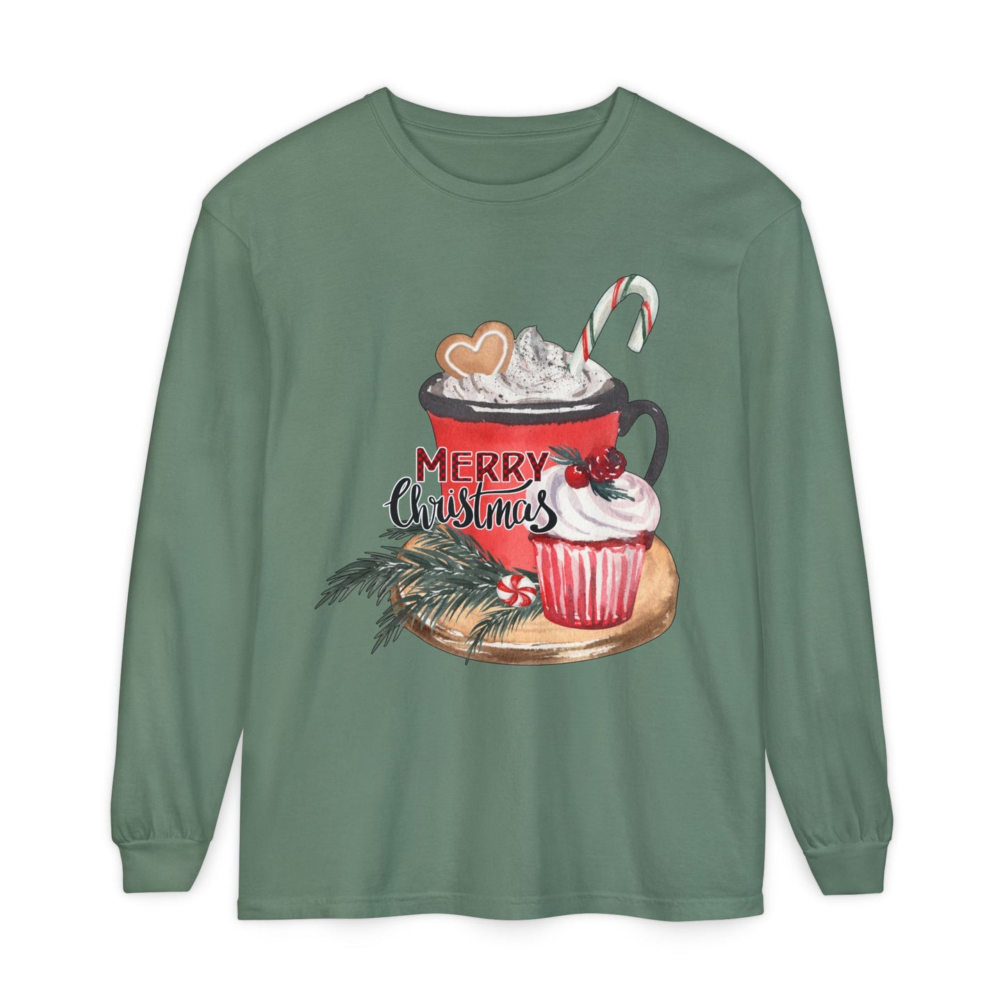 Merry Christmas Long Sleeve T-Shirt, Holiday Outfit, Unisex Tee, Cozy Gift, Winter Fashion, Festive Apparel