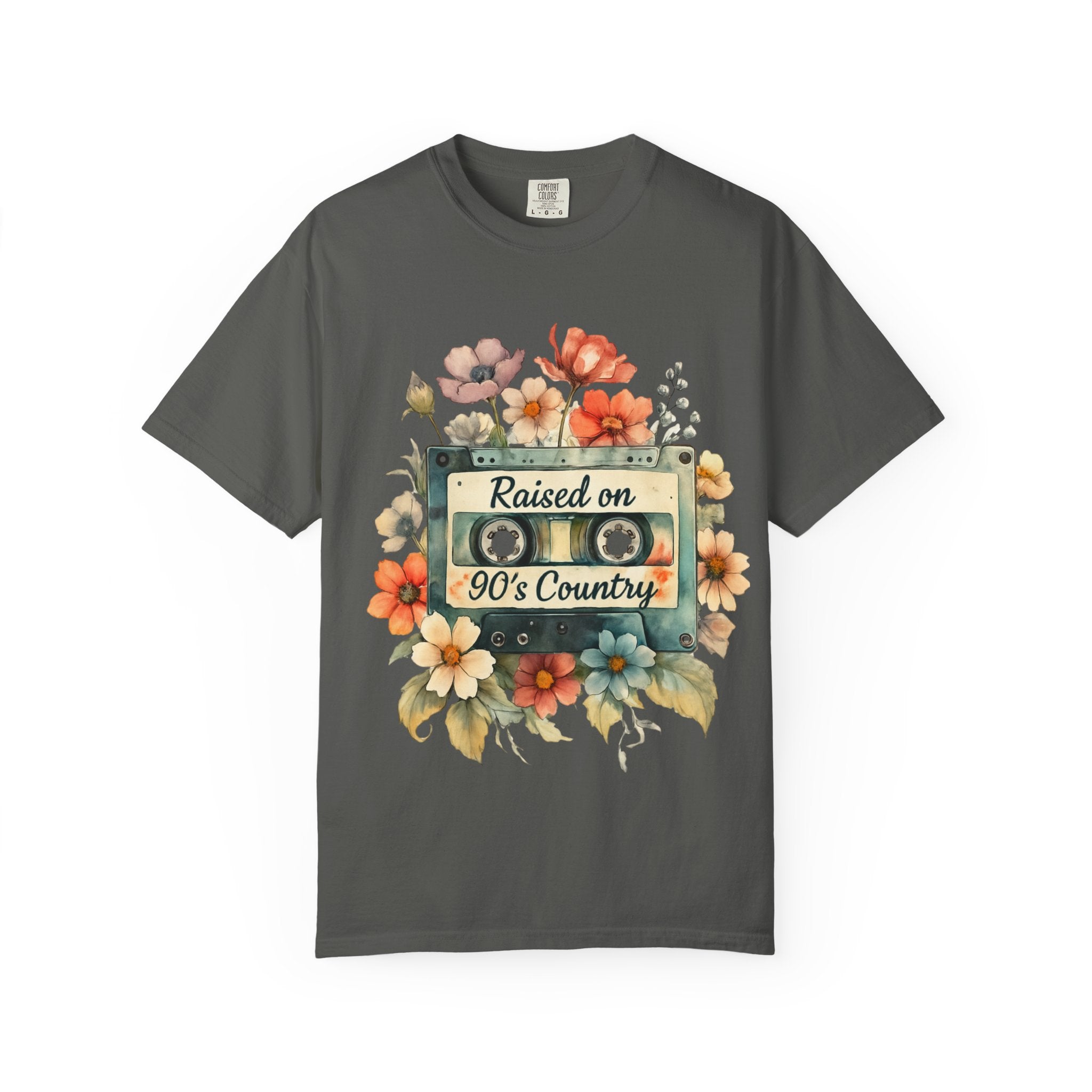 Raised on 90's Country T-Shirt — Vintage Cassette Floral Tee for Country Music Fans