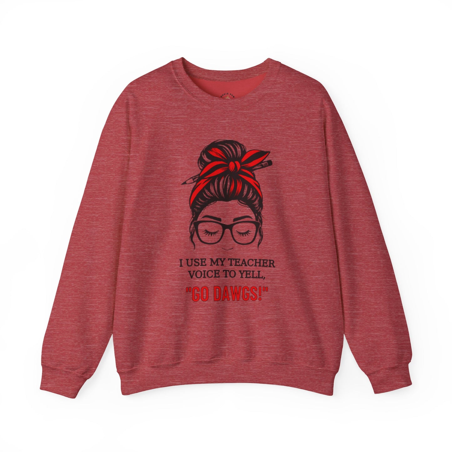 Crewneck Sweatshirt Teacher Voice GO DAWGS Game Day Football Unisex