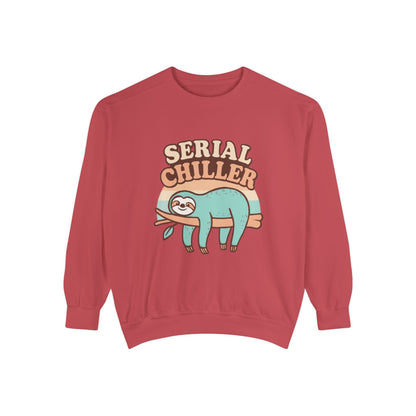 Sloth Vibes Sweatshirt - Funny Cozy Unisex Garment-Dyed Apparel