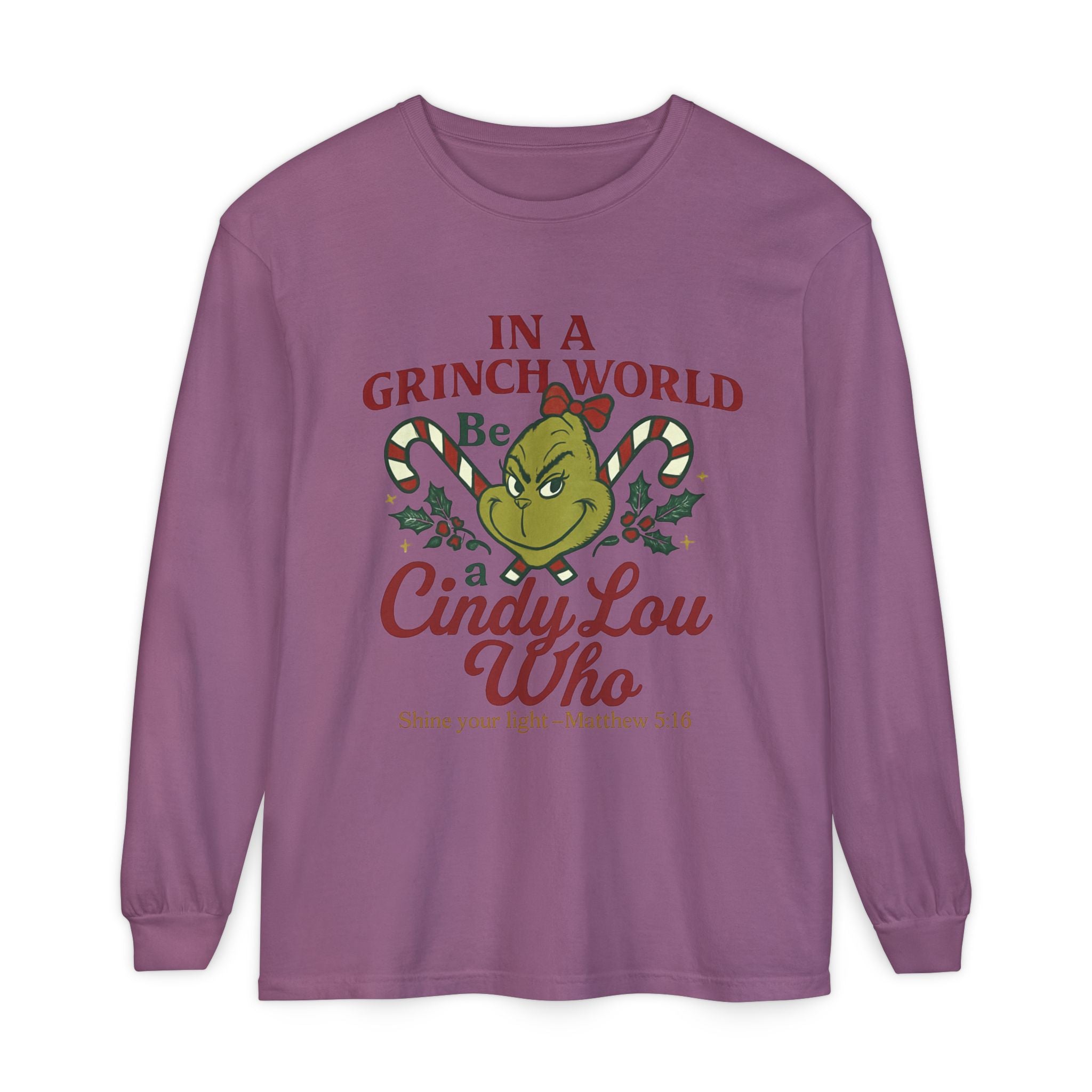 Christian Christmas Shirt – “Be a Cindy Lou Who” Inspired Holiday Tee | Matthew 5:16 | Bougie Pumpkin Boutique