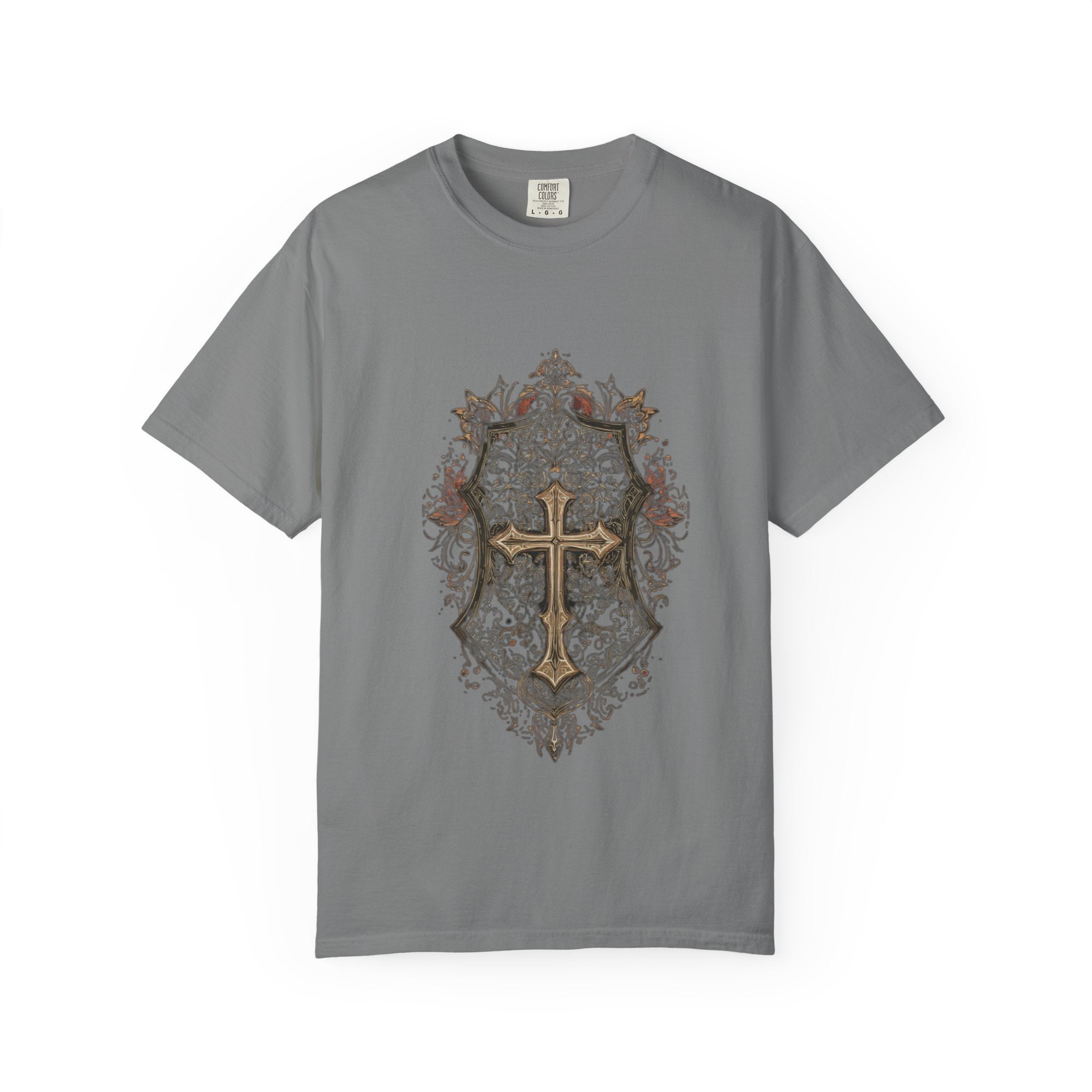 Religious Cross T-Shirt — Ornate Gothic Cross Graphic Tee