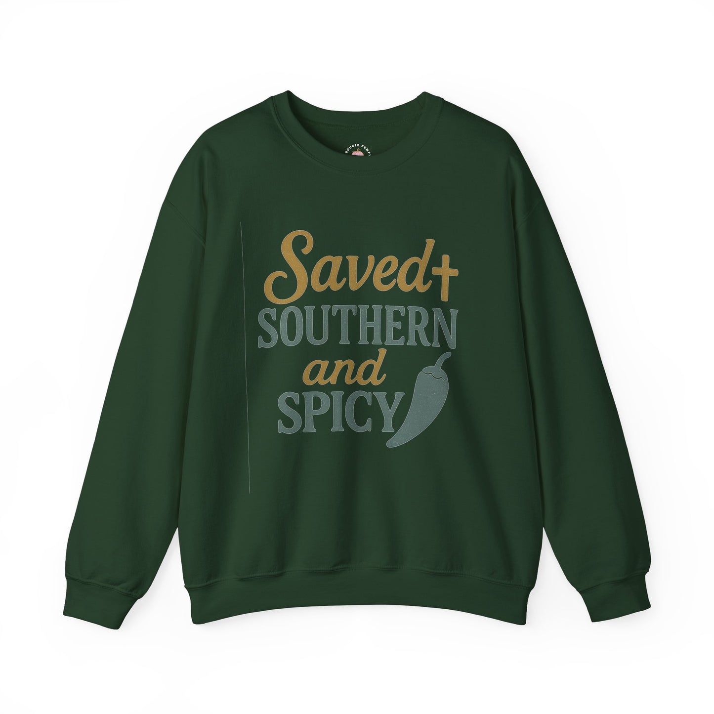 Saved, Southern, and Spicy | Faith & Fire Graphic Tee for Christian Women - The Bougie Pumpkin Boutique