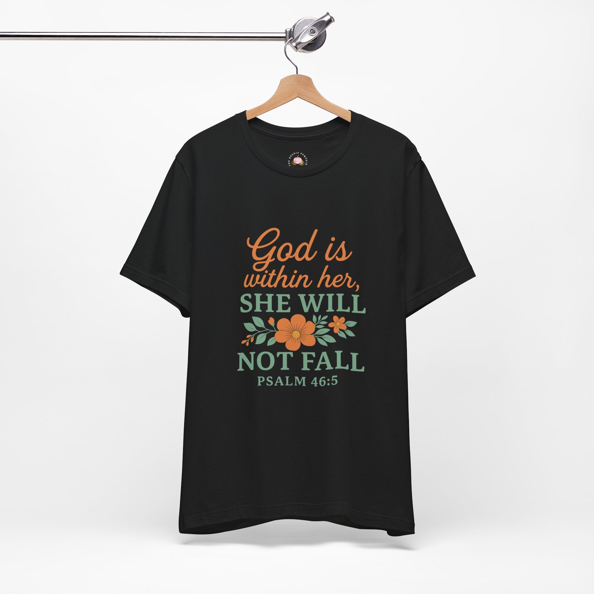 God Is Within Her T-Shirt | Psalm 46:5 Christian Tee | Faith & Strength Floral Scripture Shirt – Bougie Pumpkin Boutique