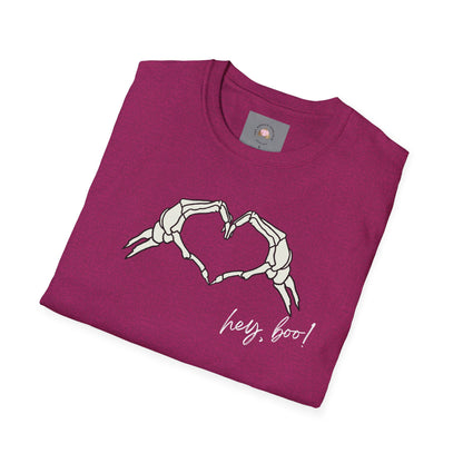 Halloween Skeleton Unisex T-Shirt - Hey Boo Flirty Design