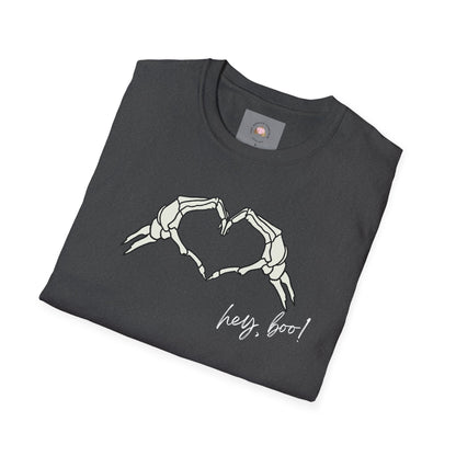 Halloween Skeleton Unisex T-Shirt - Hey Boo Flirty Design