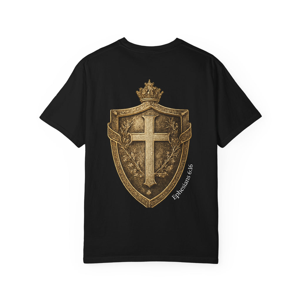 Christian Shield T-Shirt — Vintage Cross Emblem Tee