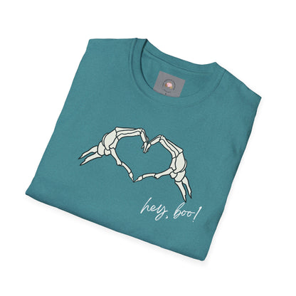 Halloween Skeleton Unisex T-Shirt - Hey Boo Flirty Design