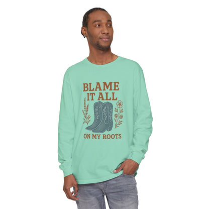 Blame It All On My Roots Graphic Sweatshirt | Southern Faith Boutique Apparel - The Bougie Pumpkin Boutique
