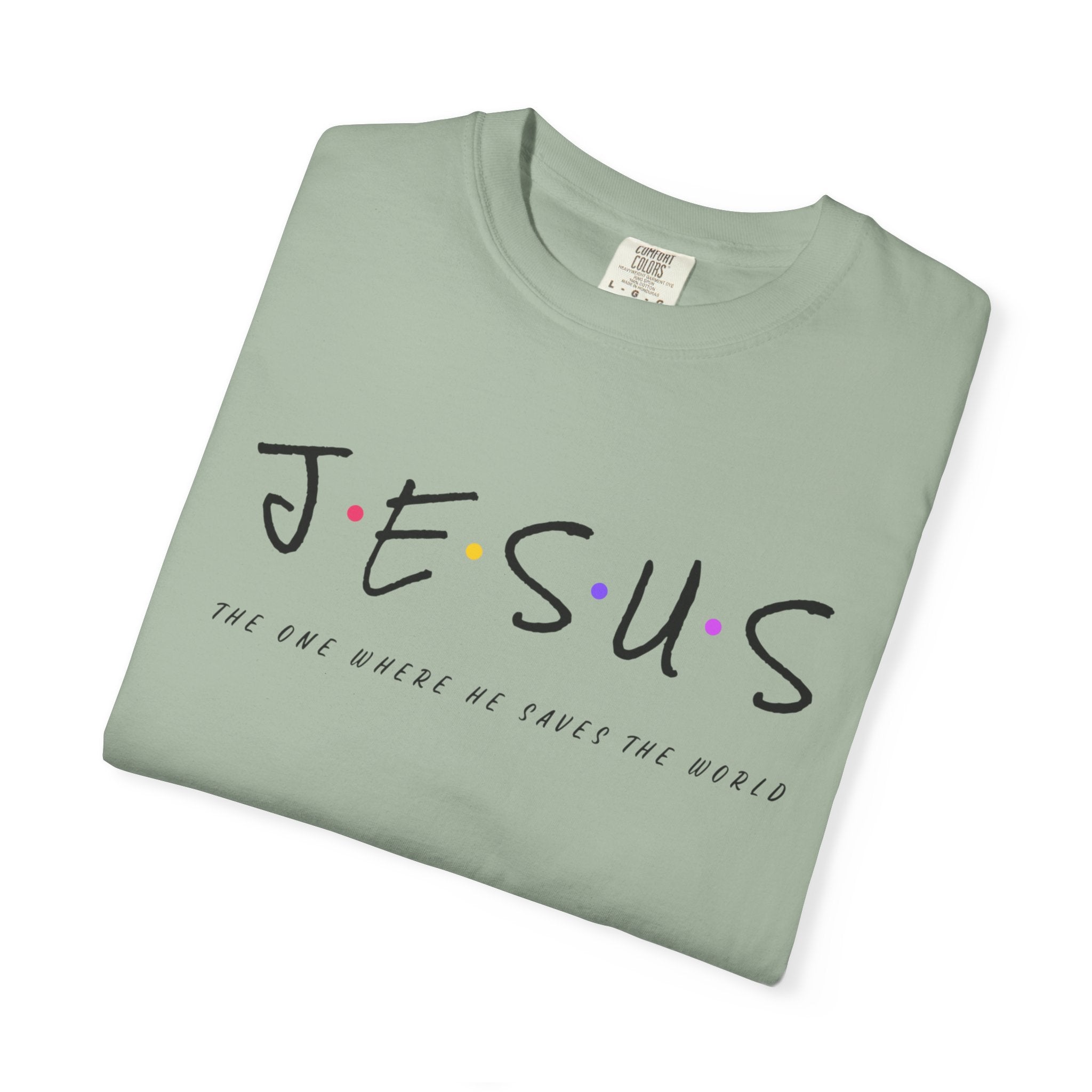 Jesus Graphic T-Shirt — 'Jesus' with Dots Faith Tee