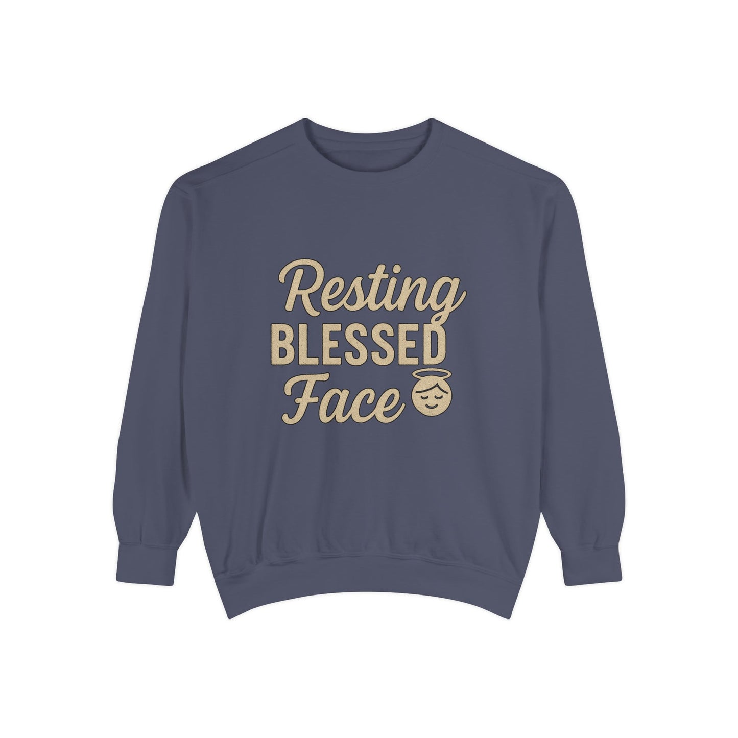 Resting Blessed Face Sweatshirt – Funny Christian Crewneck for Women - The Bougie Pumpkin Boutique