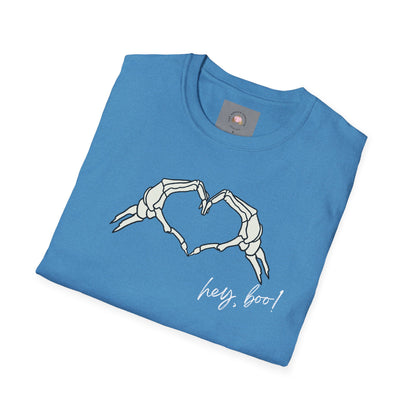 Halloween Skeleton Unisex T-Shirt - Hey Boo Flirty Design