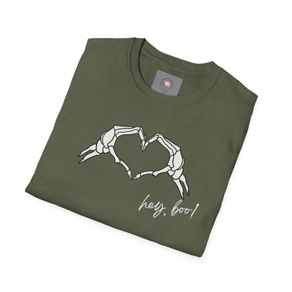 Halloween Skeleton Unisex T-Shirt - Hey Boo Flirty Design
