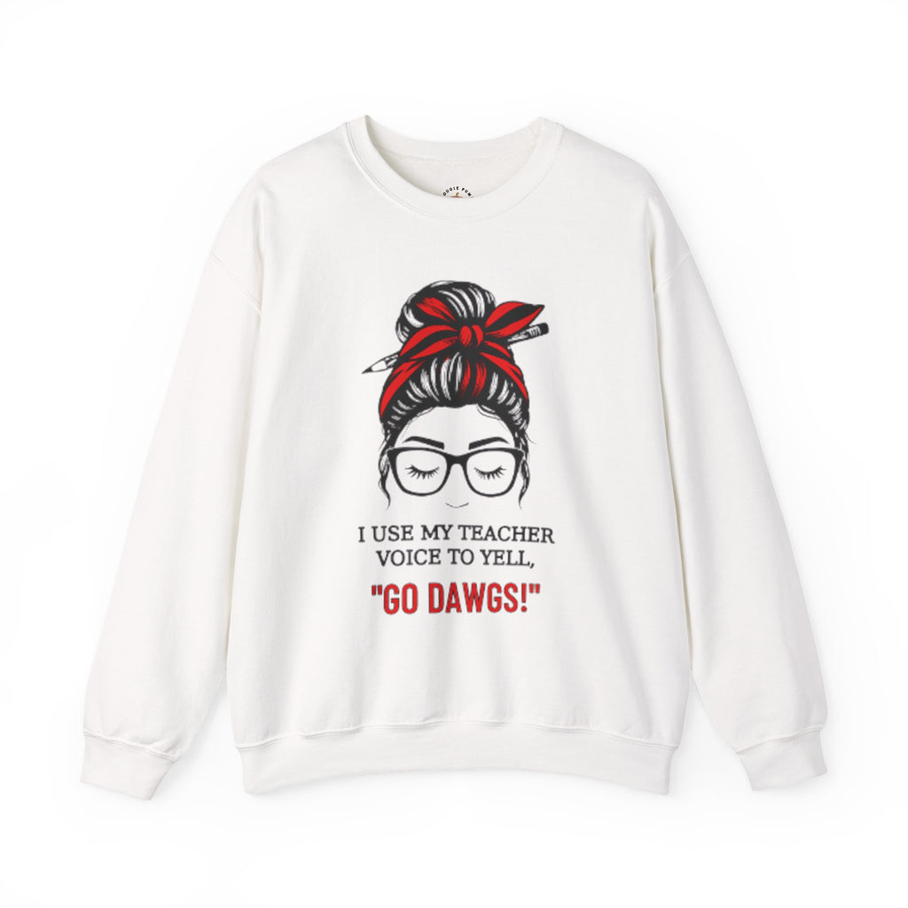 Teacher Voice Game Day Sweatshirt – Red & Black Spirit Crewneck | Funny Teacher Shirt | Bougie Pumpkin Boutique