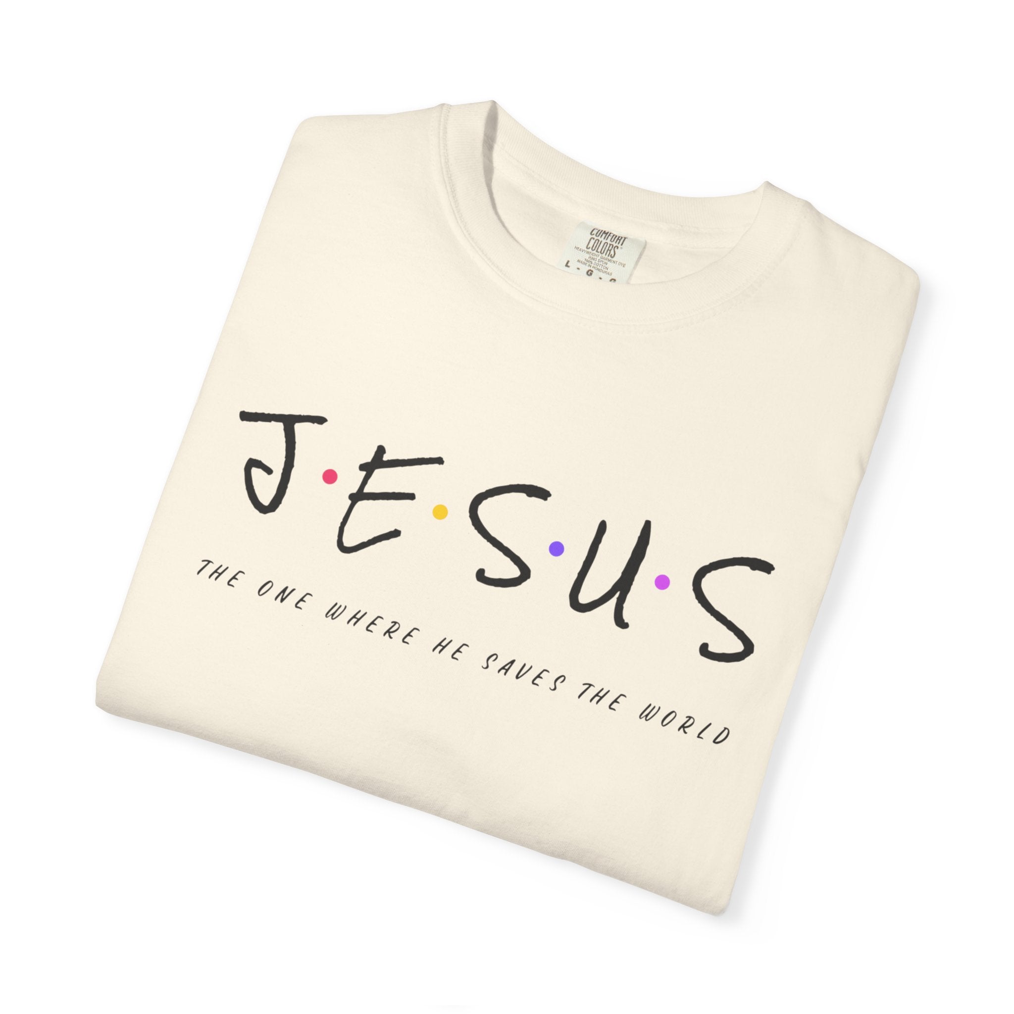 Jesus Graphic T-Shirt — 'Jesus' with Dots Faith Tee