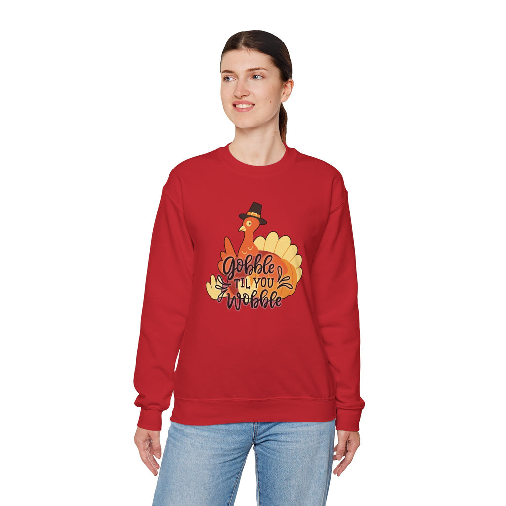 Gobble ’Til You Wobble Sweatshirt – Cute Thanksgiving Turkey Sweater | Fall Humor Shirt | Bougie Pumpkin Boutique