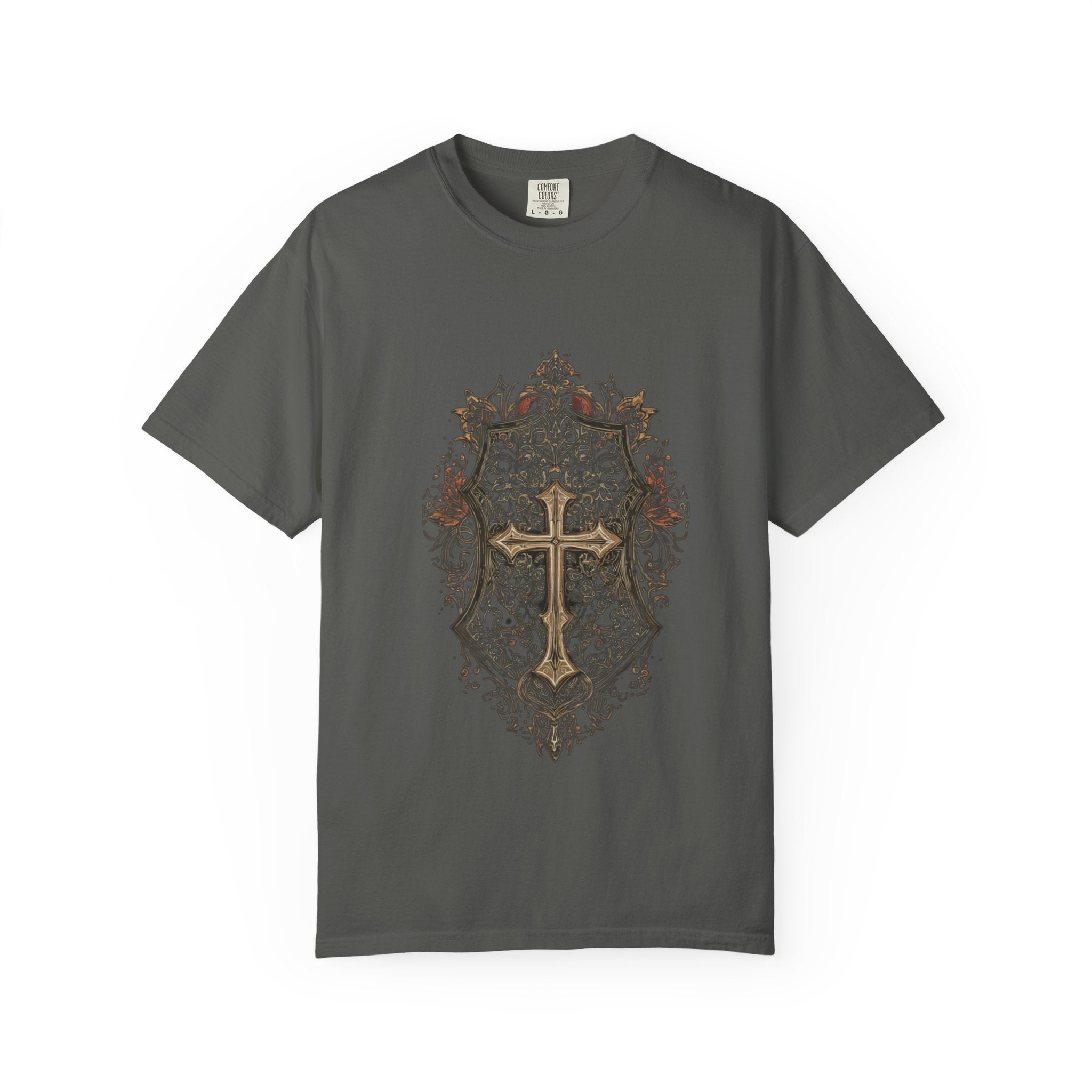 Religious Cross T-Shirt — Ornate Gothic Cross Graphic Tee