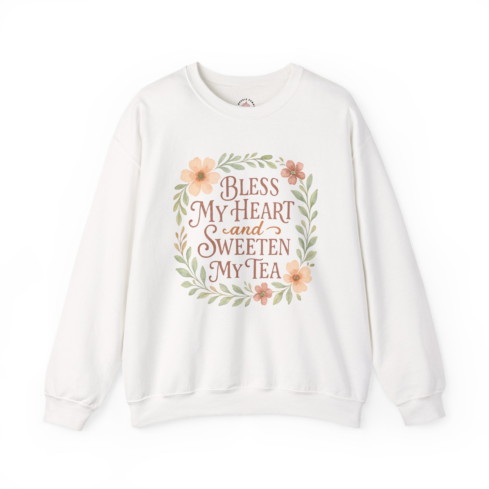 Bless My Heart Sweatshirt, Cozy Crewneck for Tea Lovers, Gift for Friends, Spring Outfit, Inspirational Apparel