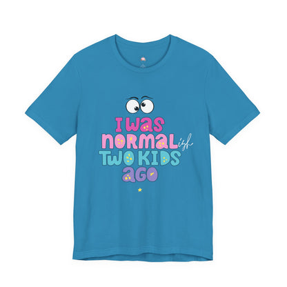 Unisex Jersey Short Sleeve Tee with 'I Was Normal Two Kids Ago' Design - Fun Parenthood Shirt, Gift for Moms and Dads, Casual Wear, [...]