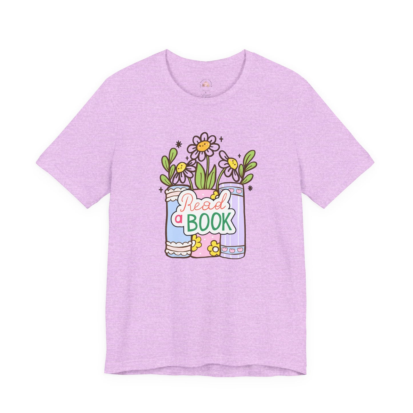 Whimsical Reading Tee, Cute Book Lover Shirt, Gift for Readers, Flower Graphic Tee, Summer Casual Wear, Literary Lover T-shirt