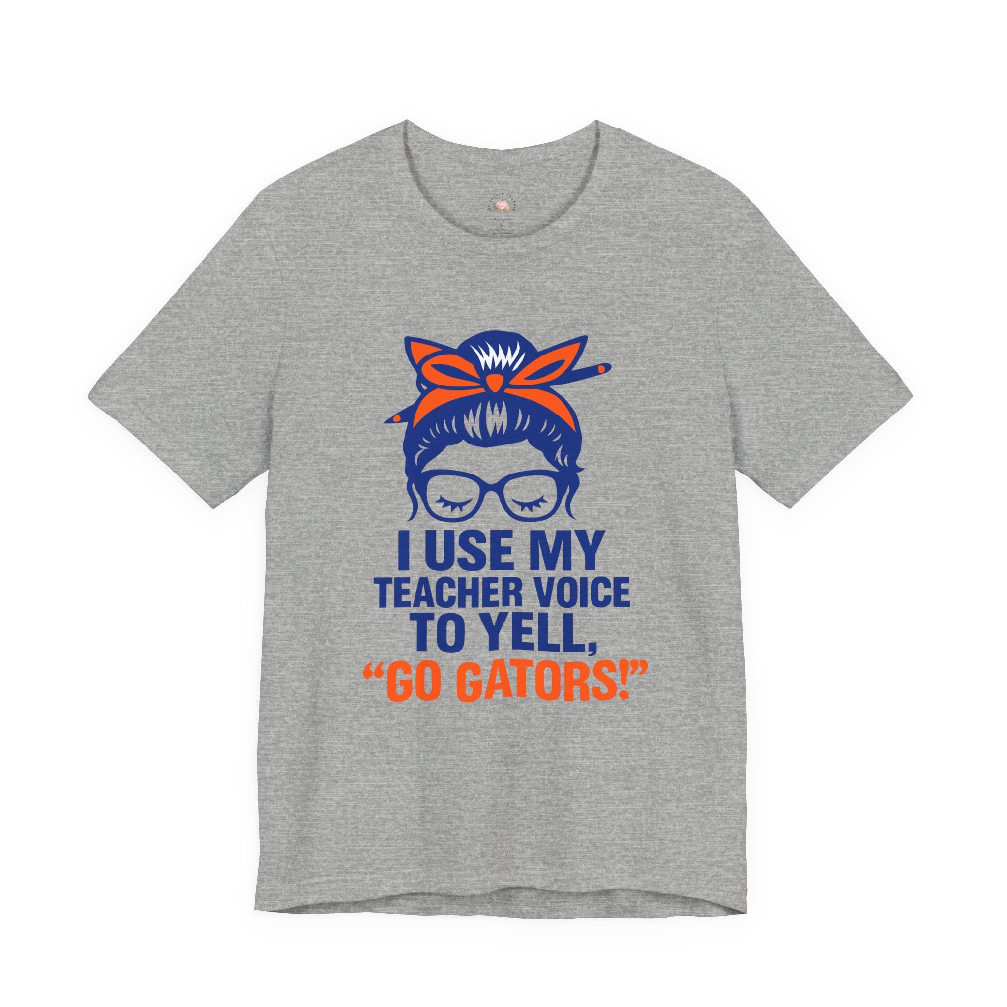 Teacher Voice Football Shirt – Game Day Spirit Tee in Blue & Orange | Funny Teacher Shirt | Bougie Pumpkin Boutique