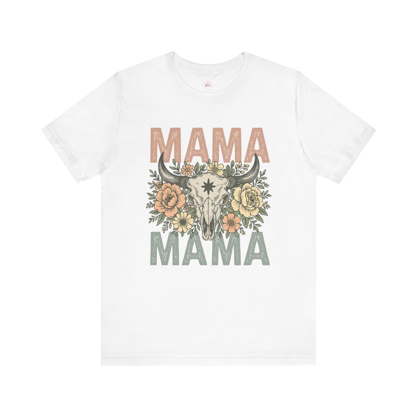 Western Floral “MAMA” Graphic Tee – Southern Boho Cow Skull Shirt - The Bougie Pumpkin Boutique