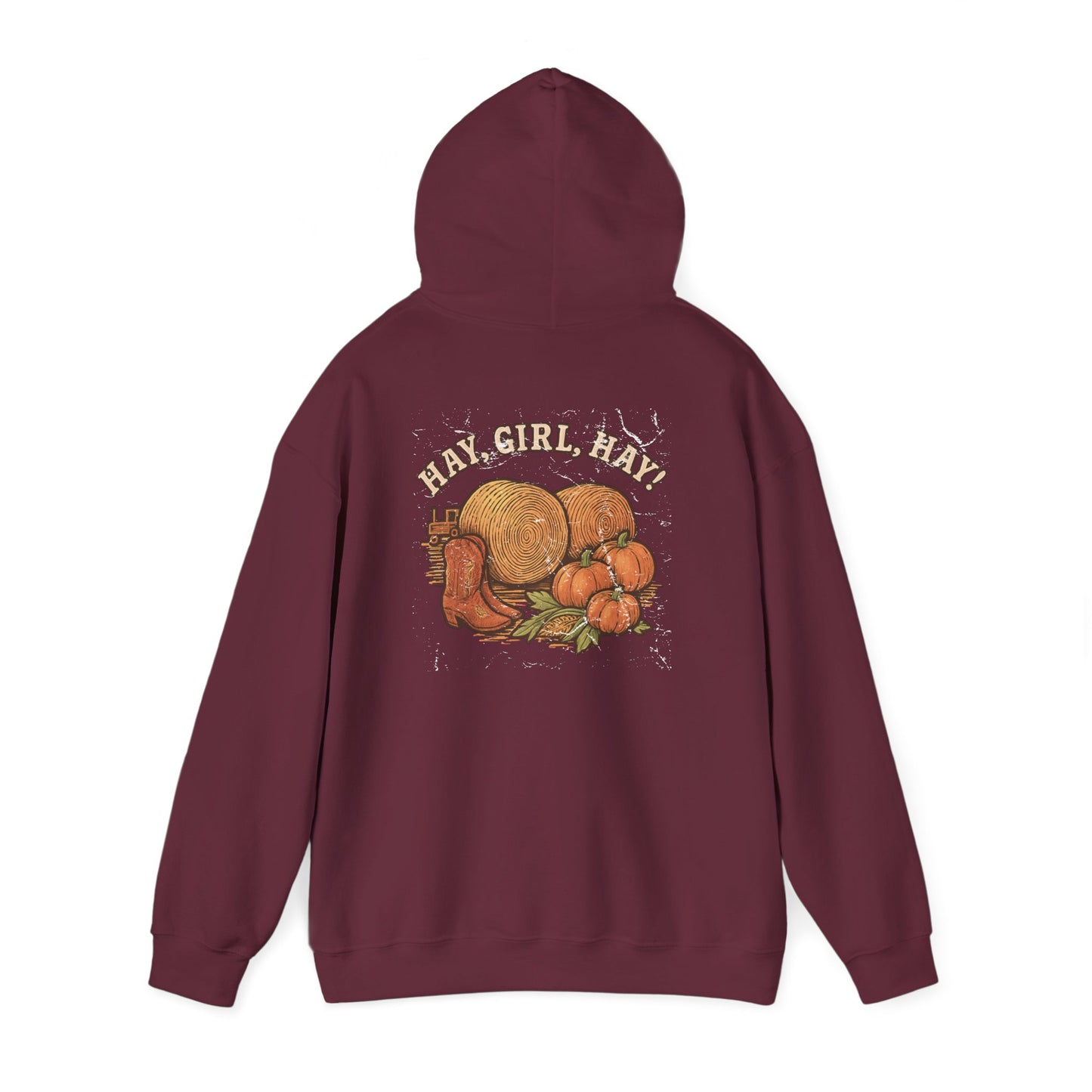 Hooded Sweatshirt - Hay, girl, hay - Cozy and Stylish Unisex Pullover - The Bougie Pumpkin Boutique