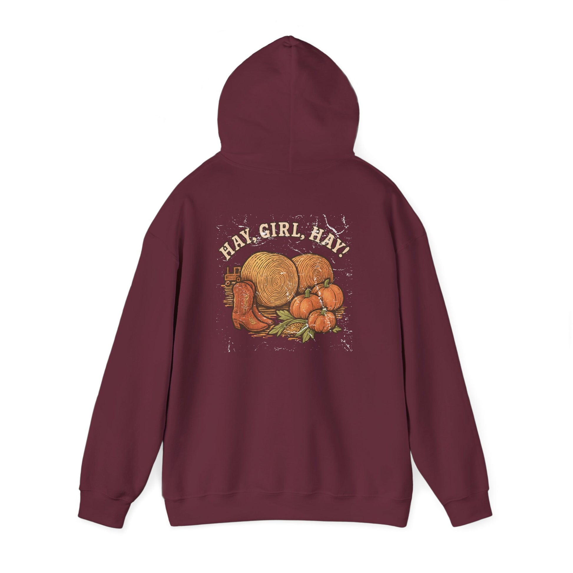 Hooded Sweatshirt - Hay, girl, hay - Cozy and Stylish Unisex Pullover - The Bougie Pumpkin Boutique