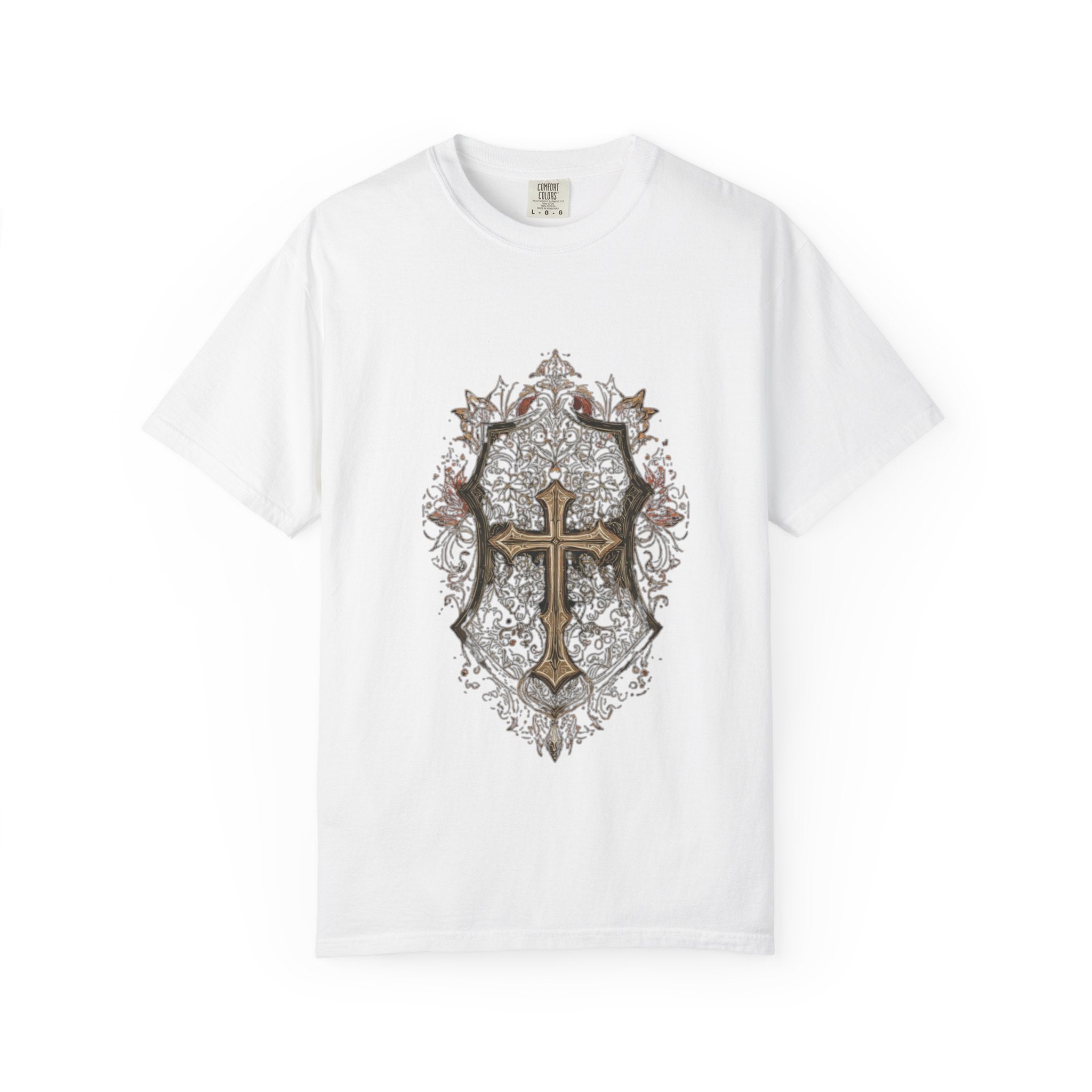 Religious Cross T-Shirt — Ornate Gothic Cross Graphic Tee