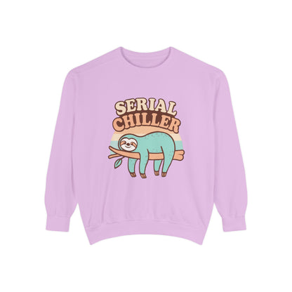 Sloth Vibes Sweatshirt - Funny Cozy Unisex Garment-Dyed Apparel