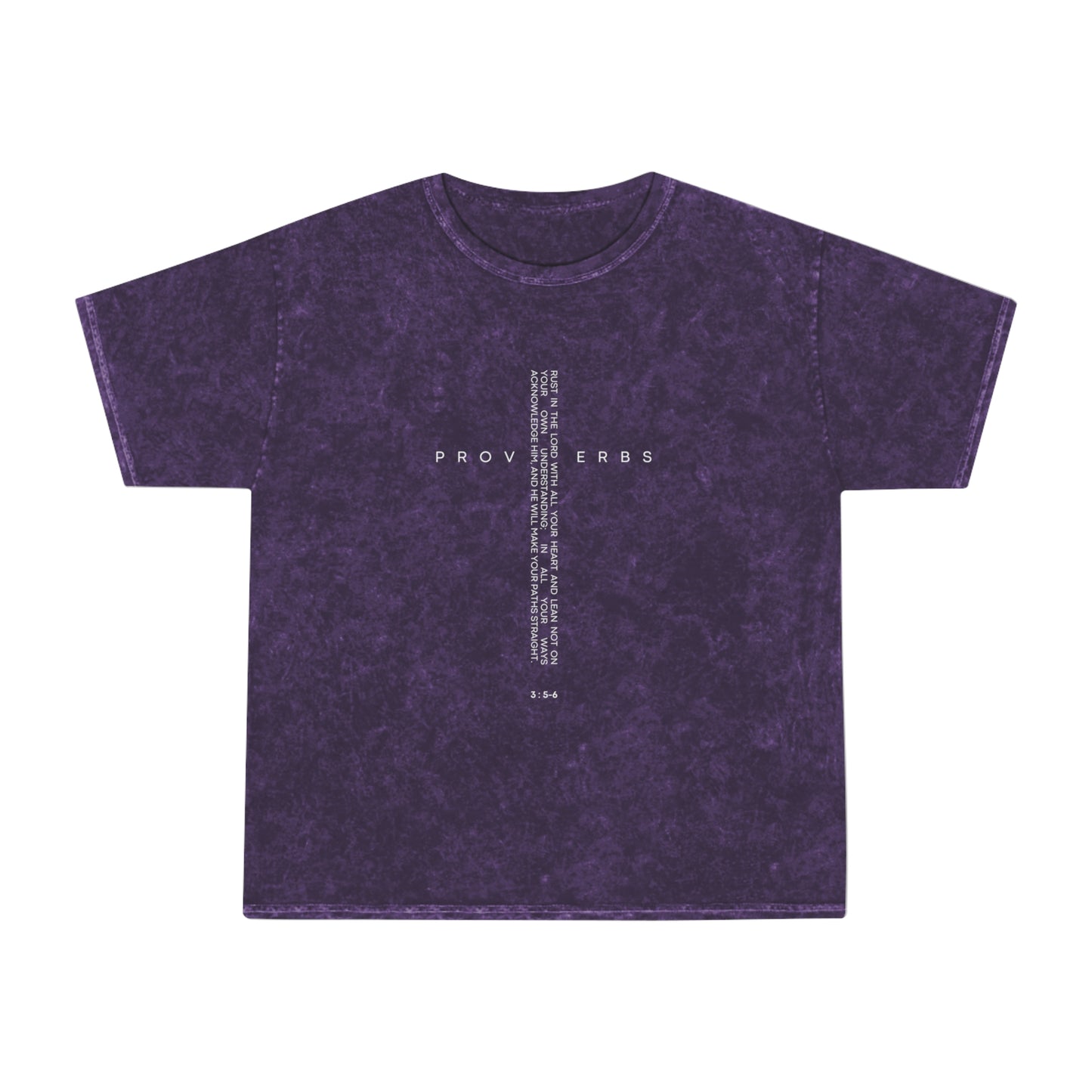 Mineral Wash T-Shirt with Proverbs Design