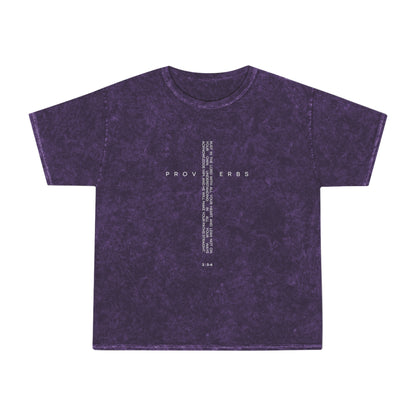 Mineral Wash T-Shirt with Proverbs Design
