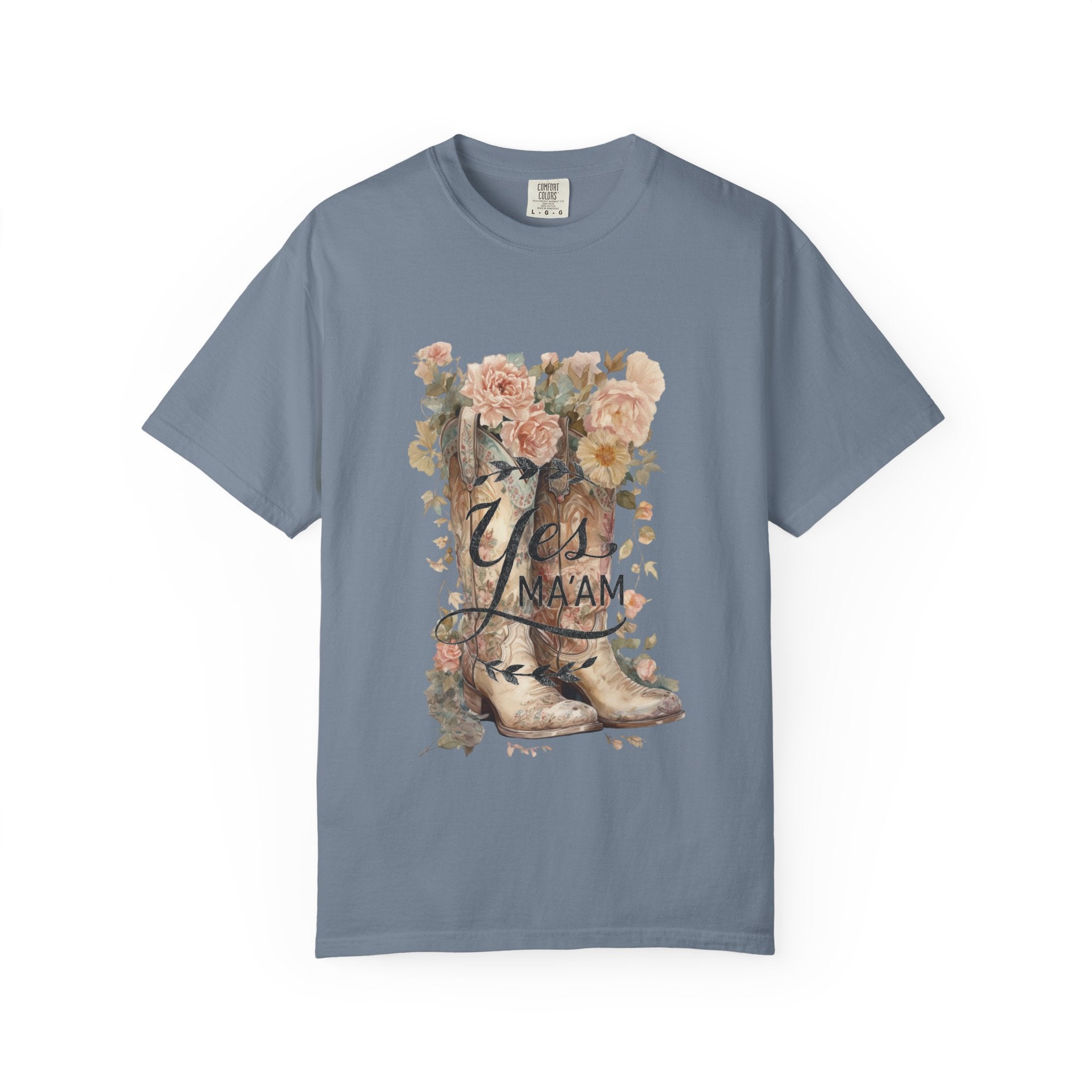 Yes Ma'am Boots & Flowers T-Shirt