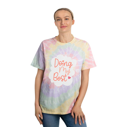 Spiral Tie-Dye Tee - Doing My Best, Colorful Summer Top for Relaxation, Festival Wear, Self-Care Gift, Youth T-Shirt