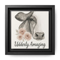 Framed Canvas Art - 'Udderly Amazing' Cow Print