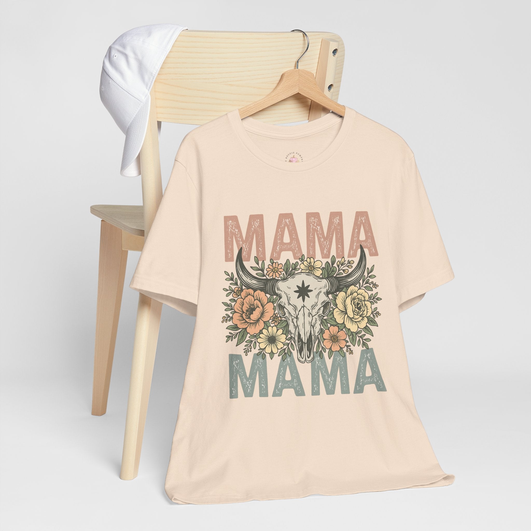 Mama Floral Skull Tee — Vintage Boho Mom T‑Shirt for Mother’s Day