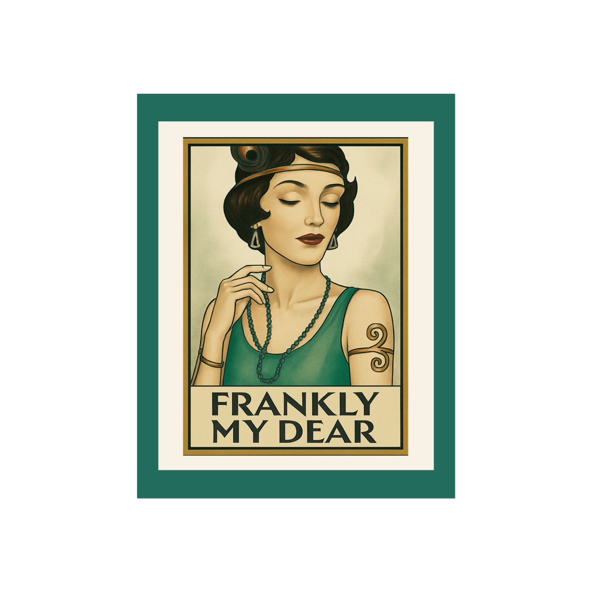 Art Deco Wall Poster — "Frankly My Dear" Vintage Portrait Print