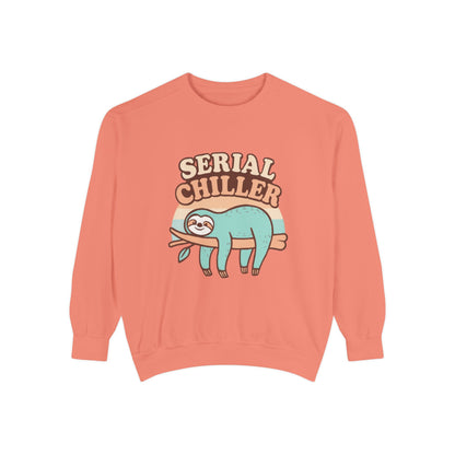 Sloth Vibes Sweatshirt - Funny Cozy Unisex Garment-Dyed Apparel