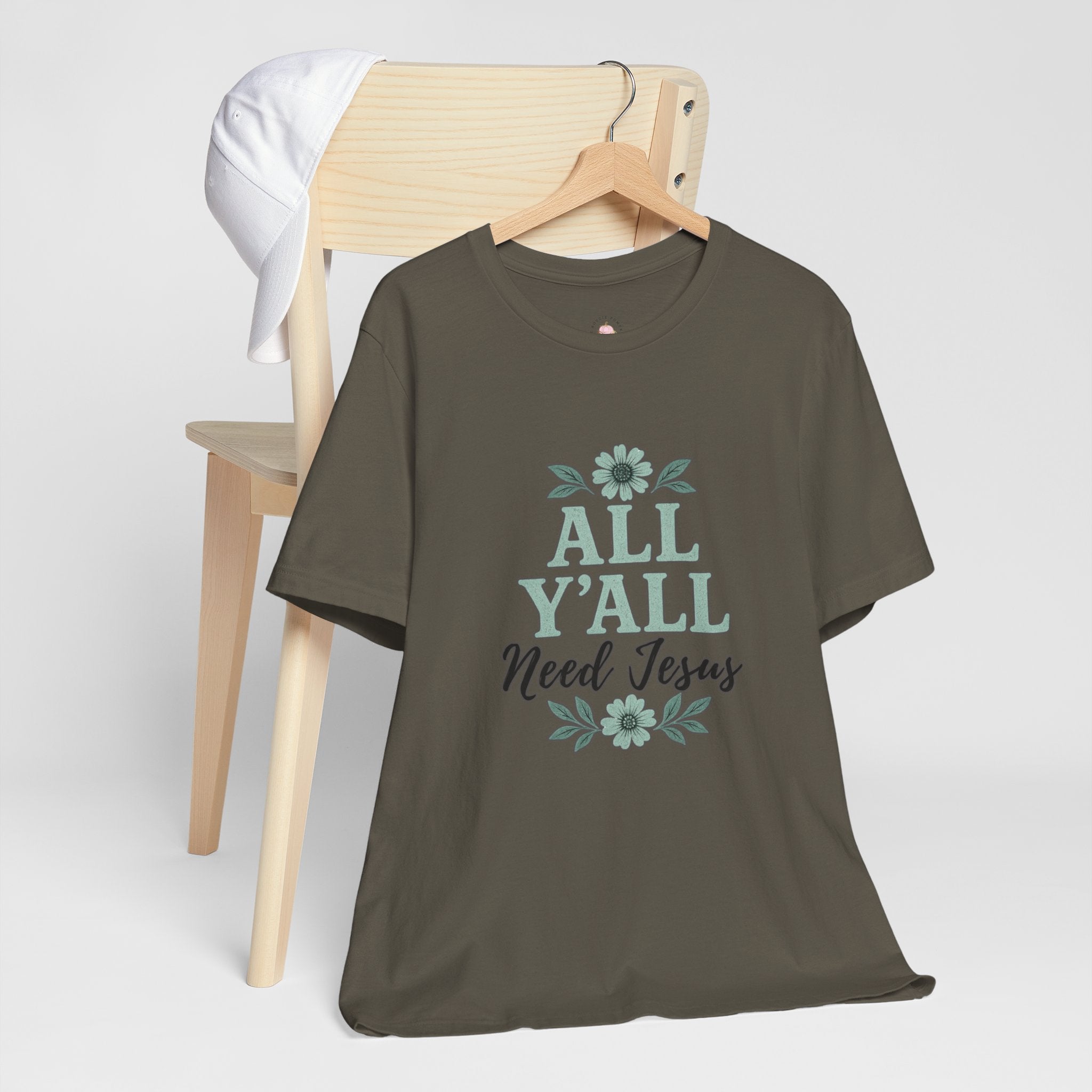 All Y’all Need Jesus Tee — Floral Christian Faith T‑Shirt