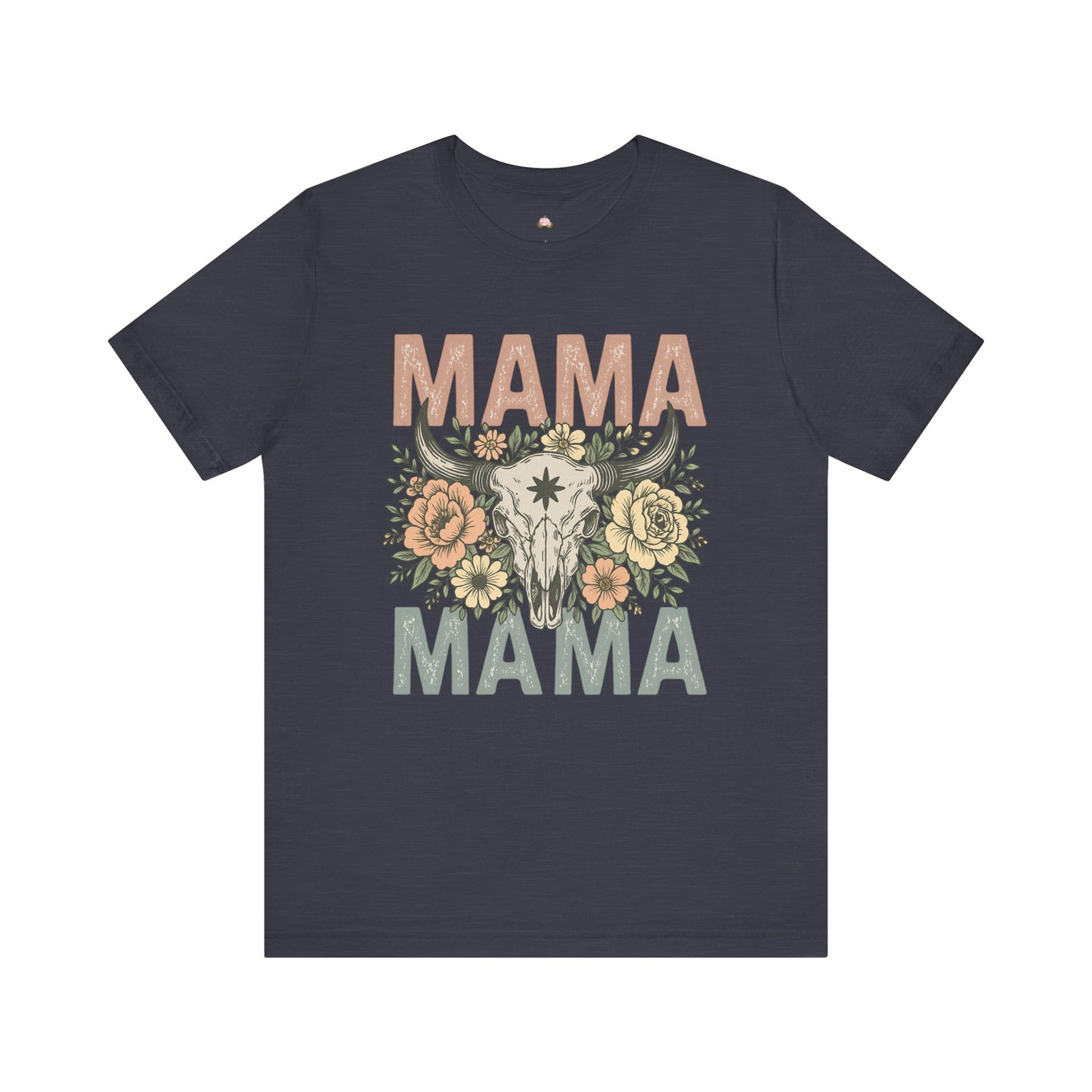 Western Floral “MAMA” Graphic Tee – Southern Boho Cow Skull Shirt - The Bougie Pumpkin Boutique