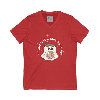 Unisex Jersey Short Sleeve V-Neck Tee