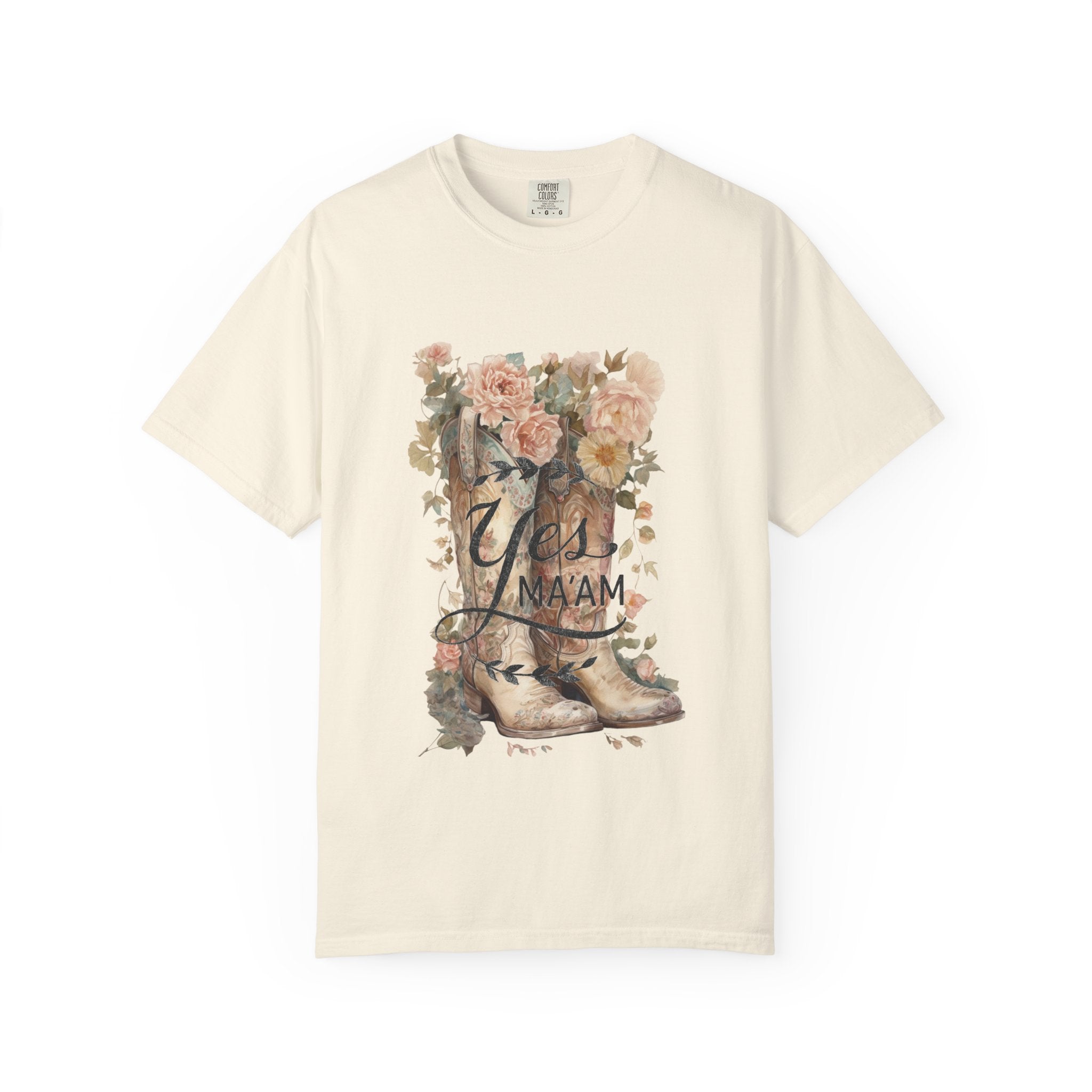 Yes Ma'am Boots & Flowers T-Shirt