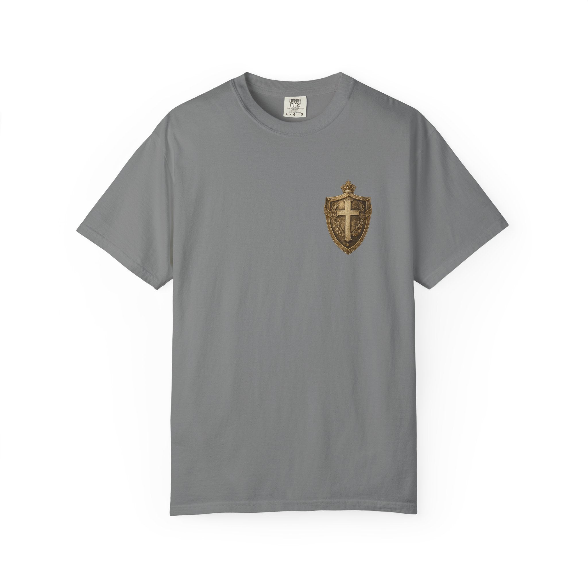 Christian Shield T-Shirt — Vintage Cross Emblem Tee