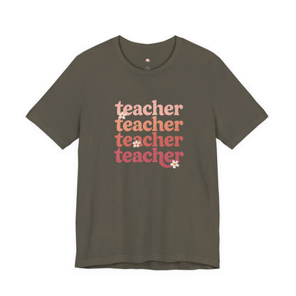Teacher Vibes Unisex Jersey Tee - Perfect Gift for Educators, Teacher Appreciation, Classroom Style, Graduation Gift, Everyday Wear