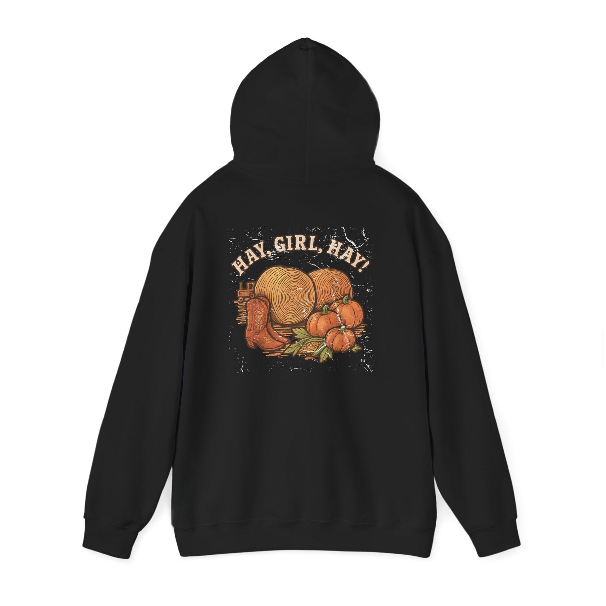 Hooded Sweatshirt - Hay, girl, hay - Cozy and Stylish Unisex Pullover - The Bougie Pumpkin Boutique