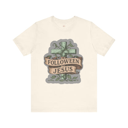 Halloween Faith Unisex Tee, Spiritual Shirt, Jesus Follow Shirt, Fall Apparel, Casual Halloween Outfit - The Bougie Pumpkin Boutique