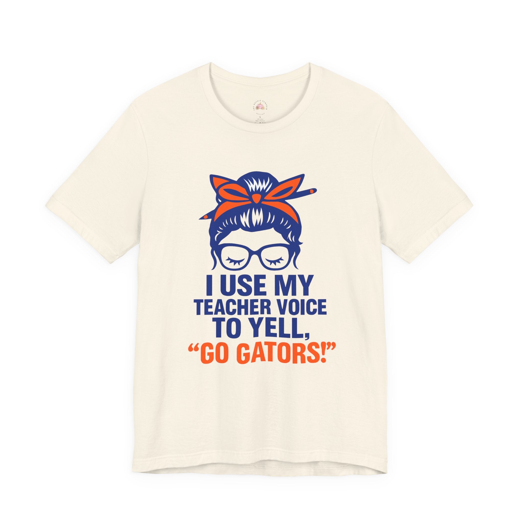 Teacher Voice Football Shirt – Game Day Spirit Tee in Blue & Orange | Funny Teacher Shirt | Bougie Pumpkin Boutique