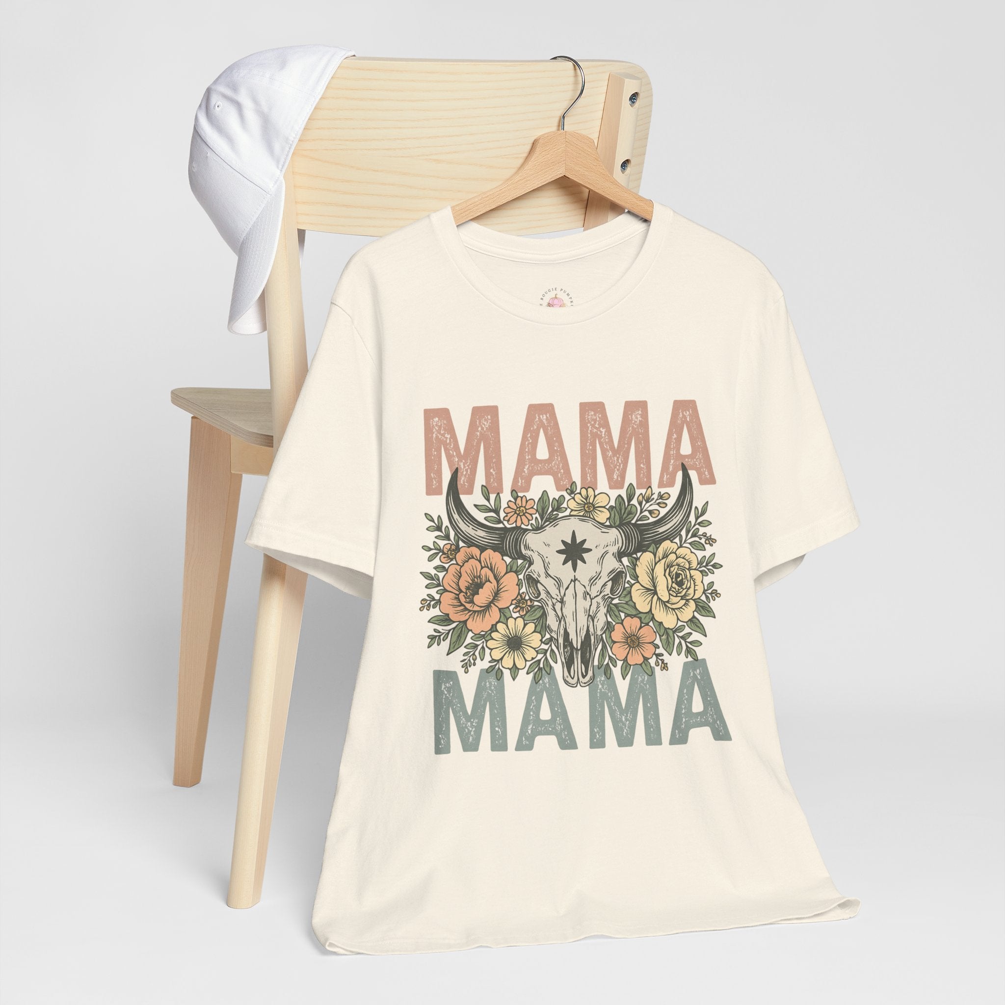 Mama Floral Skull Tee — Vintage Boho Mom T‑Shirt for Mother’s Day